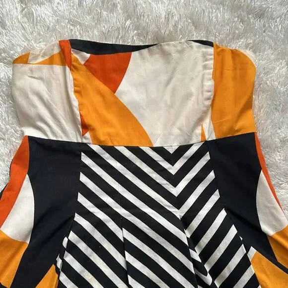 Anthropologie ~  Rare 1st Edition strapless Geometric A-line Tabitha Dress Sz. 4 - Picture 5 of 6